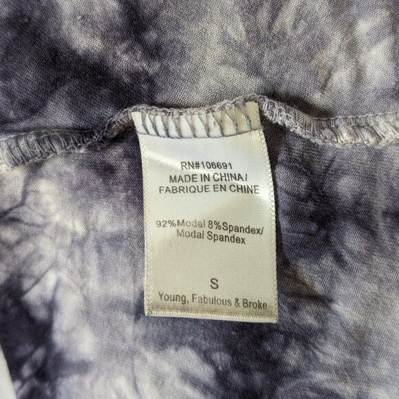 Young Fabulous & Broke Nono Nova Wash Size S Purple Gray Tie Dye Maxi Dress - Picture 12 of 13